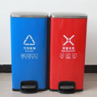河南天祥 鍍鋅垃圾箱室內(nèi)腳踏兩分類(lèi)垃圾桶 廠家直銷(xiāo) 支持定制